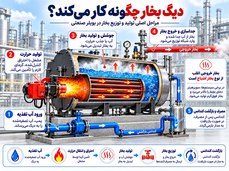 نحوه عملکرد دیگ بخار
